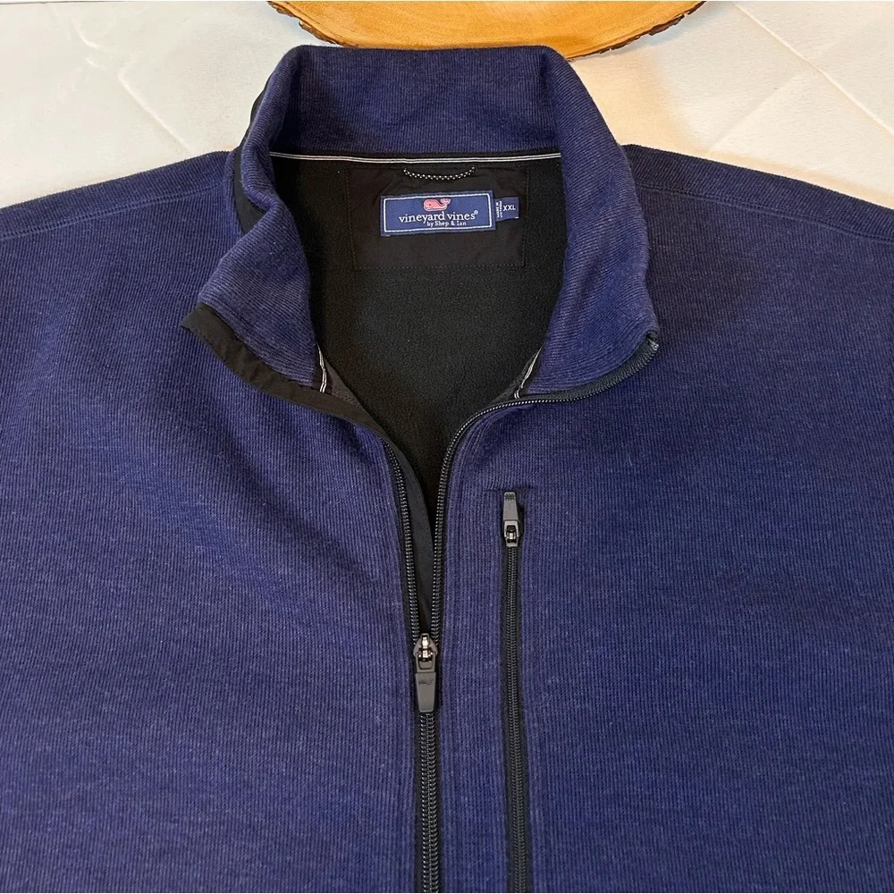 Vineyard Vines Mountain‎ Sweater Fleece Vest Men's Navy Blue Size XXL